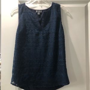 Market & Spruce Textured Blue Blouse Size S